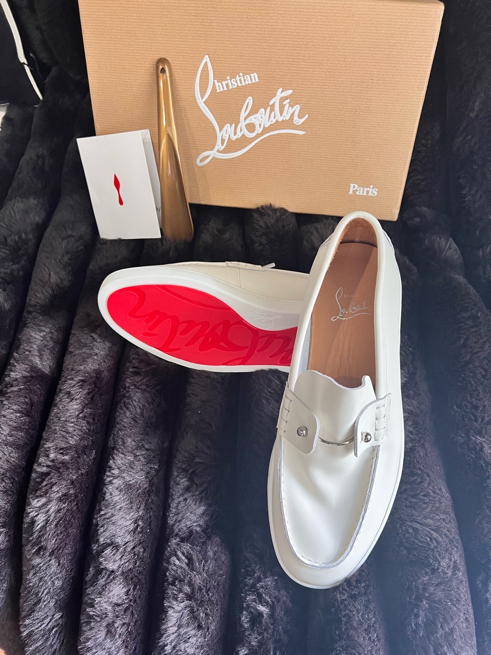 Christian Louboutin men’s White Sneakers with Red Soles
